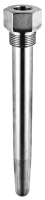 MA-PW1D barstock thermowell machined from solid steel for vibration resistance, mechanical integrity, and heavy-duty industrial applications.