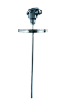 B-FL flanged industrial temperature sensor with interchangeable insert. RTD and thermocouple compatible. For pipelines, tanks, and high-temperature applications.