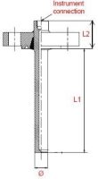 MA-FL flanged thermowell with PN16 flange connections (DN25, DN50, DN100) for secure sensor protection in tanks, containers, and piping systems.