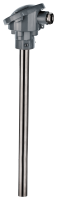 TC-AM/AMC high-temperature sensor for industrial applications. Thermocouple-based design with heat-proof steel and optional ceramic inner tube.
