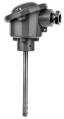 HVAC Temperature Sensor AUFO for precise air monitoring in ventilation and climate control. Features a slotted tube design for fast response and optional glass-encased Pt100 element for moisture protection.