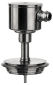 RT-BC-GEA hygienic temperature sensor with GEA-compatible flange for dairy, beverage, and pharmaceutical applications. AISI 316L, CIP/SIP-compatible.