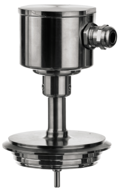 RT-BC-GEA hygienic temperature sensor with GEA-compatible flange for dairy, beverage, and pharmaceutical applications. AISI 316L, CIP/SIP-compatible.