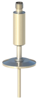 RT-BP1-T-C hygienic temperature sensor with integrated 4-20mA transmitter, Tri-Clamp connection, AISI 316L stainless steel, and CIP/SIP compatibility.
