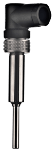 RT-BP1-W hygienic temperature sensor with weld-in thermowell and interchangeable insert. AISI 316L stainless steel, CIP/SIP-compatible, and adjustable plug orientation.