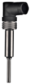 RT-BP1-W hygienic temperature sensor with weld-in thermowell and interchangeable insert. AISI 316L stainless steel, CIP/SIP-compatible, and adjustable plug orientation.