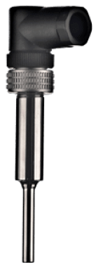 RT-BP1-W hygienic temperature sensor with weld-in thermowell and interchangeable insert. AISI 316L stainless steel, CIP/SIP-compatible, and adjustable plug orientation.