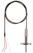 RT-RC1-C hygienic temperature sensor with cable output for fast response time. Tri-Clamp/APC connection, AISI 316L stainless steel, CIP/SIP-compatible, and IP67-rated.