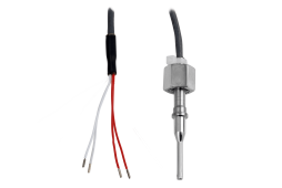 RT-RC1-K hygienic temperature sensor with direct cable output for fast response time. Flange connection, AISI 316L stainless steel, CIP/SIP-compatible, and IP67-rated.