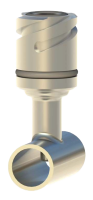 In-line thermowell with welded sensor pocket for hygienic small-diameter pipe systems. Orbital weldable with Quick Connect interface.