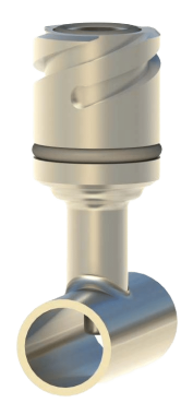 In-line thermowell with welded sensor pocket for hygienic small-diameter pipe systems. Orbital weldable with Quick Connect interface.