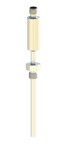 Industrial Temperature Sensor Type BP1-T with an integrated 4-20 mA transmitter. M12 connection for secure installation and reliable process control.