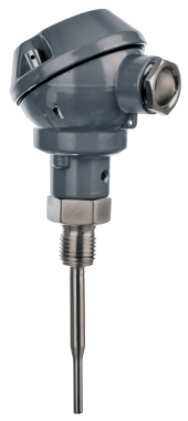 BUI-MR industrial temperature sensor with a compact BM head and reduced tip for ultra-fast reaction times in critical temperature control applications.