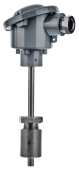 BUI-O industrial temperature sensor with a spring-loaded coupling for secure contact. The welded ring ensures a fixed depth while the spring maintains stable pressure.