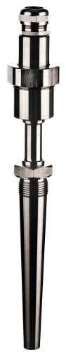 Marine-certified exhaust gas temperature sensor REG3S / TEG3S for 2-stroke diesel engines. Features a solid drilled protective pocket and fixed cable output.