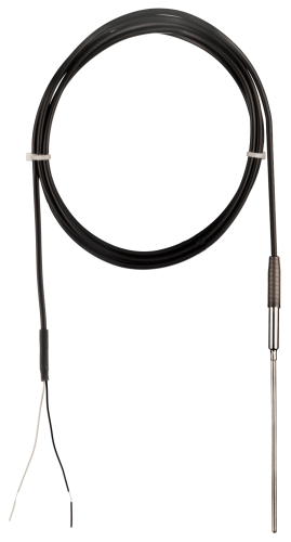 TM4 mineral-insulated thermocouple sensor with an extended cable and plug for secure installation in industrial machinery, process control, and automation systems.
