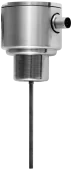 Quick Connect measuring insert RT-BCQ-IN mounted in a sanitary stainless steel screw-cap head with M12 plug