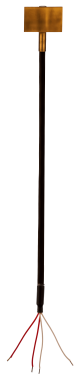 RSM surface-mounted temperature sensor with a brass or stainless steel plate (30 mm x 30 mm) for direct contact temperature measurement in HVAC, cold storage, and industrial applications.