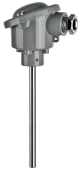 Type AUI temperature sensor with a fixed measuring insert, installed with a compression fitting, a flange or a thermowell