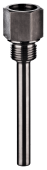 MA-PW1 threaded thermowell with internal and external BSP threads, designed for protecting temperature sensors in industrial processes.