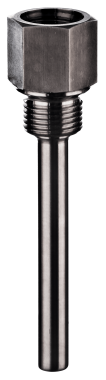 MA-PW1 threaded thermowell with internal and external BSP threads, designed for protecting temperature sensors in industrial processes.
