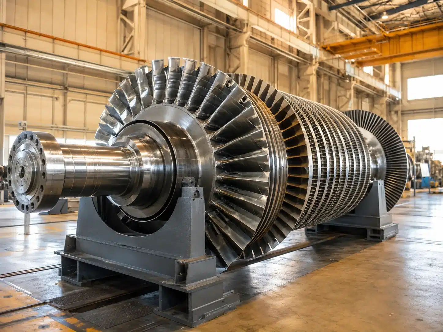 Steam turbine rotor during maintenance